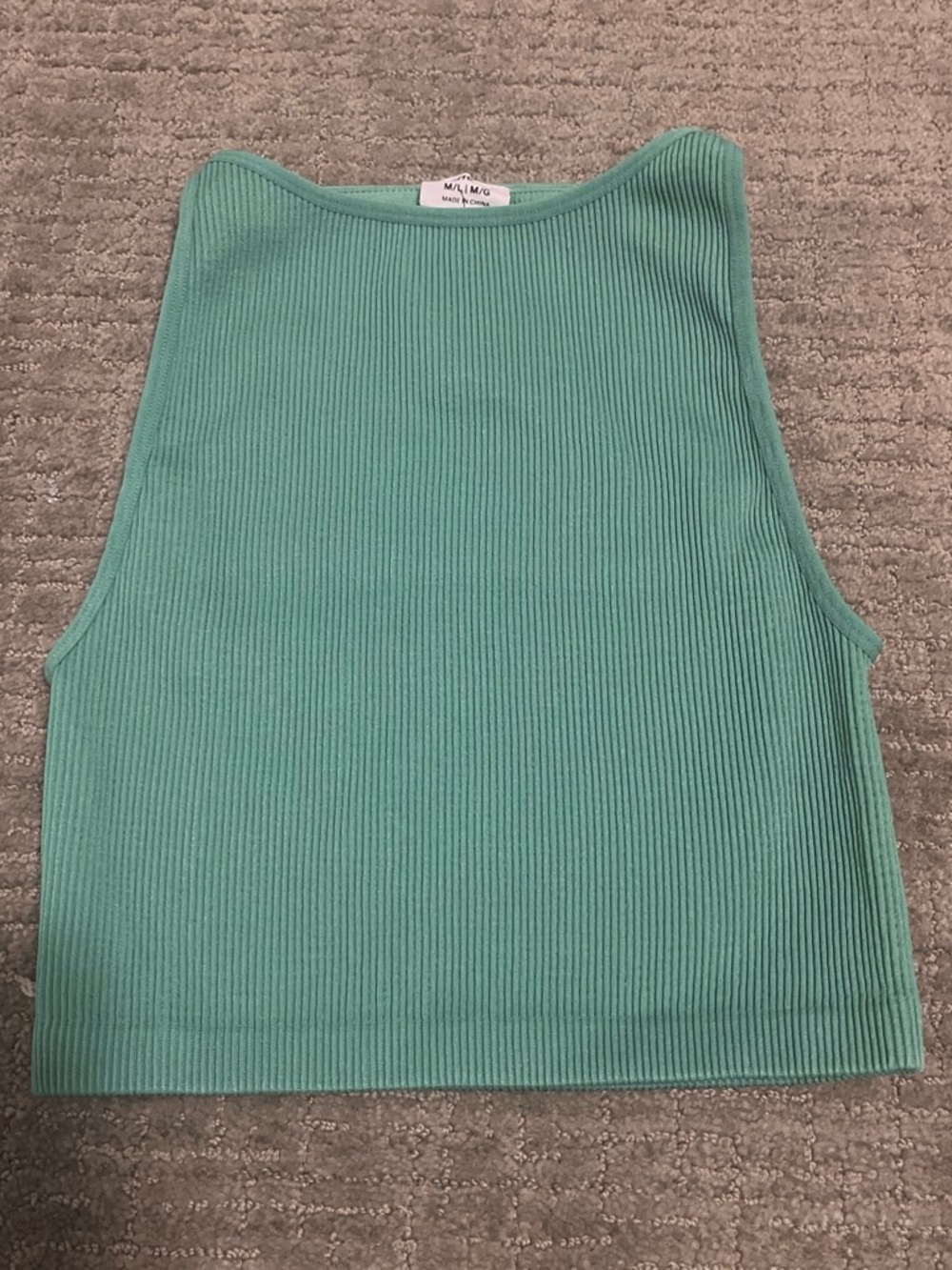 BNWT cotton on green ribbed tank top size M/L